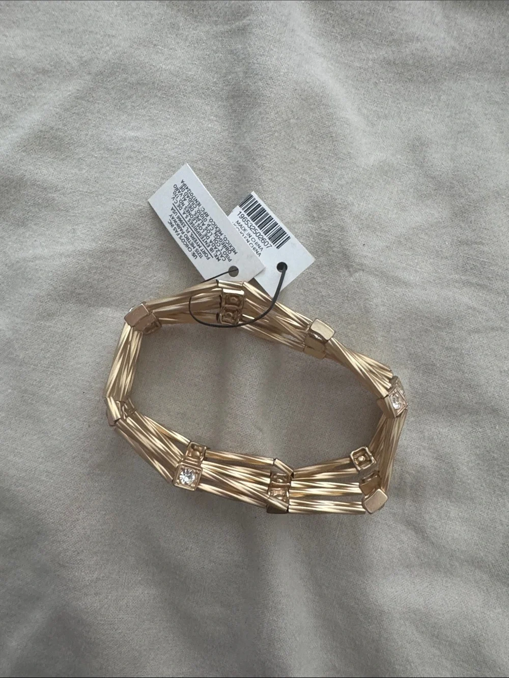 Chico's Gold-Tone Multi-Strand Hair Clip with Crystal Accents